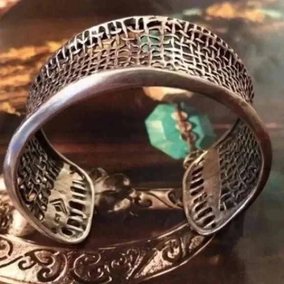 Vintage Silpada Oxidized Sterling Silver Woven Mesh Cuff Bracelet B1625 - Picture 8 of 12